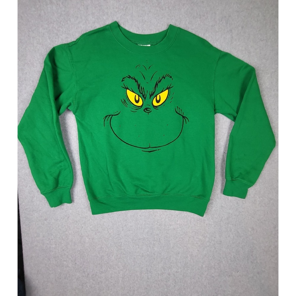 The Grinch Sweater Womens XS (1) Green Long‎ Sleeve Pullover Sweater 2018